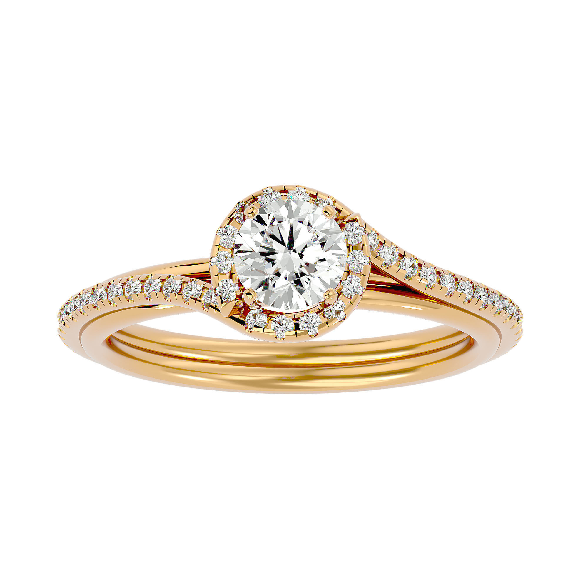 Solitaire wedding engagement ring with 360 view animation 3D print model_1