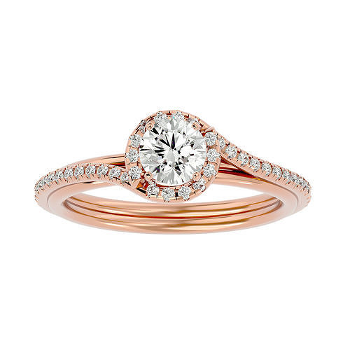 Solitaire wedding engagement ring with 360 view animation 3D print model