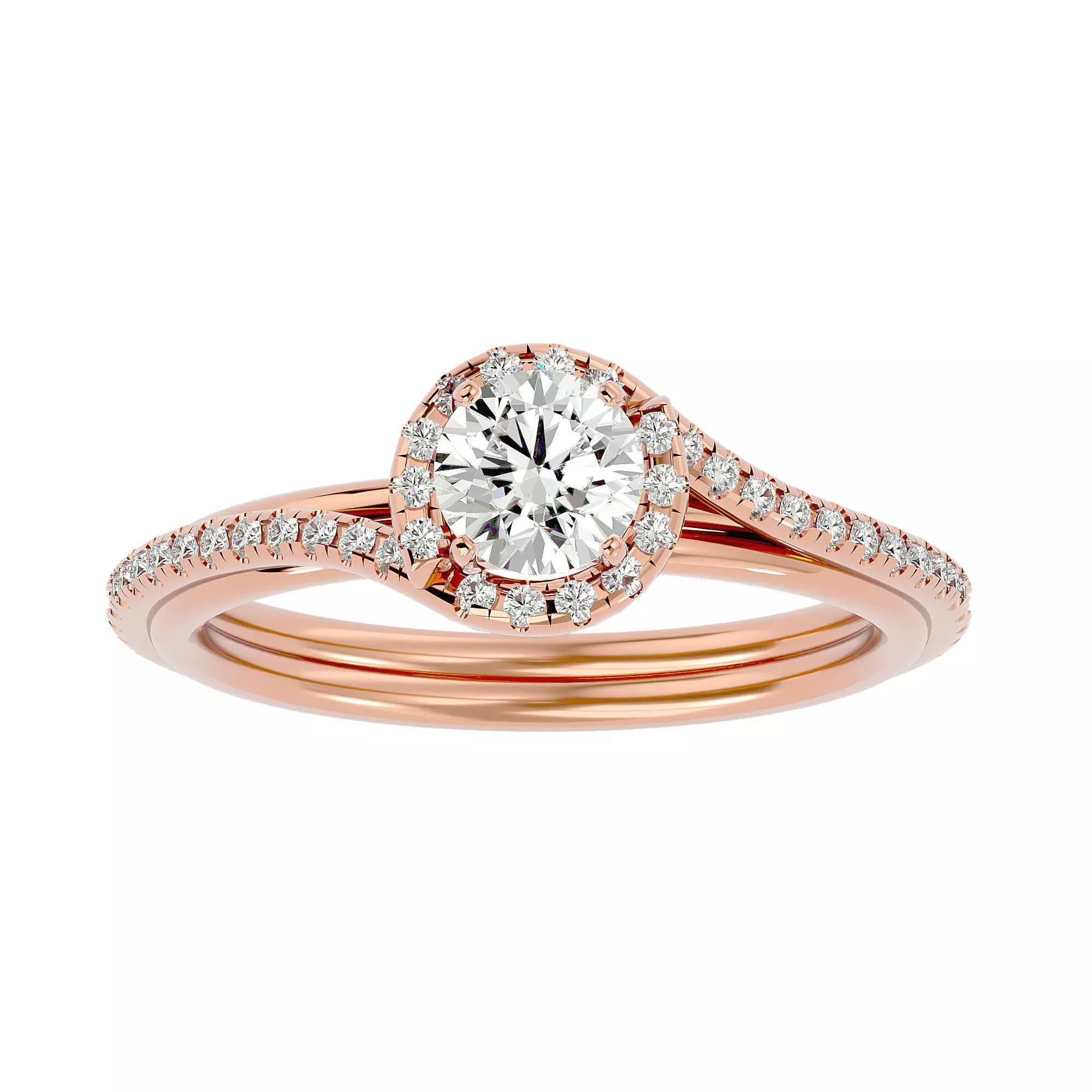 Solitaire wedding engagement ring with 360 view animation 3D print model_0