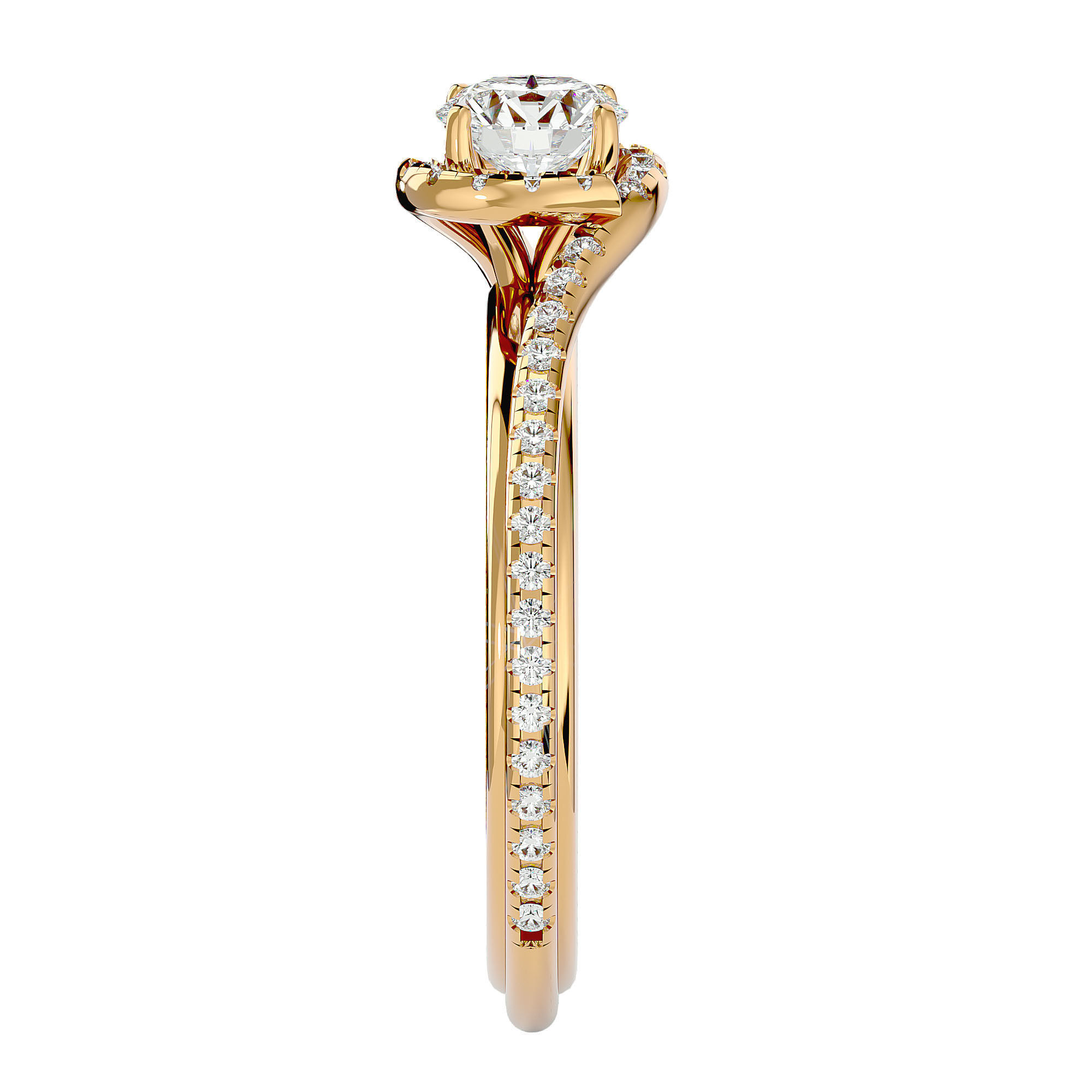 Solitaire wedding engagement ring with 360 view animation 3D print model_6