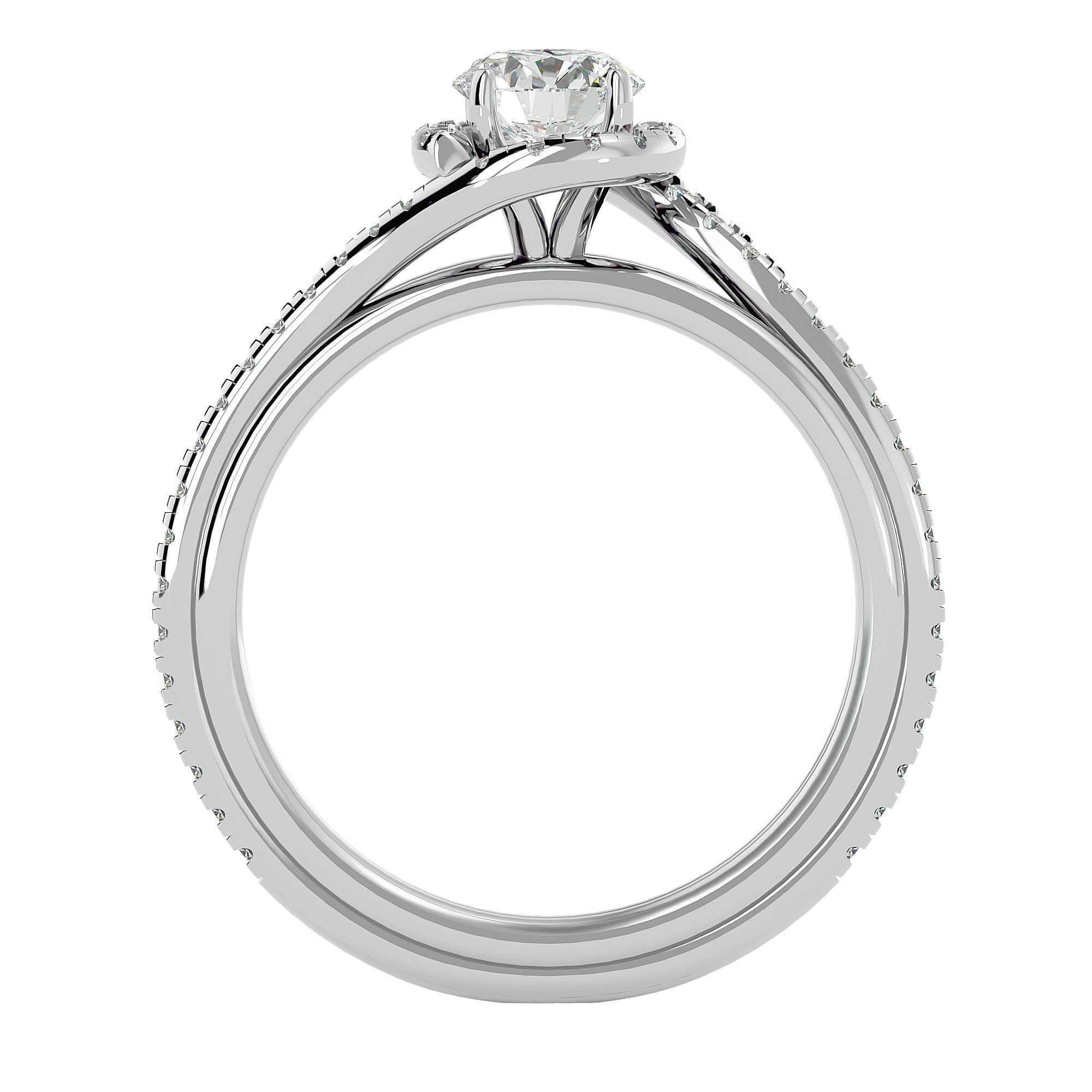 Solitaire wedding engagement ring with 360 view animation 3D print model_3