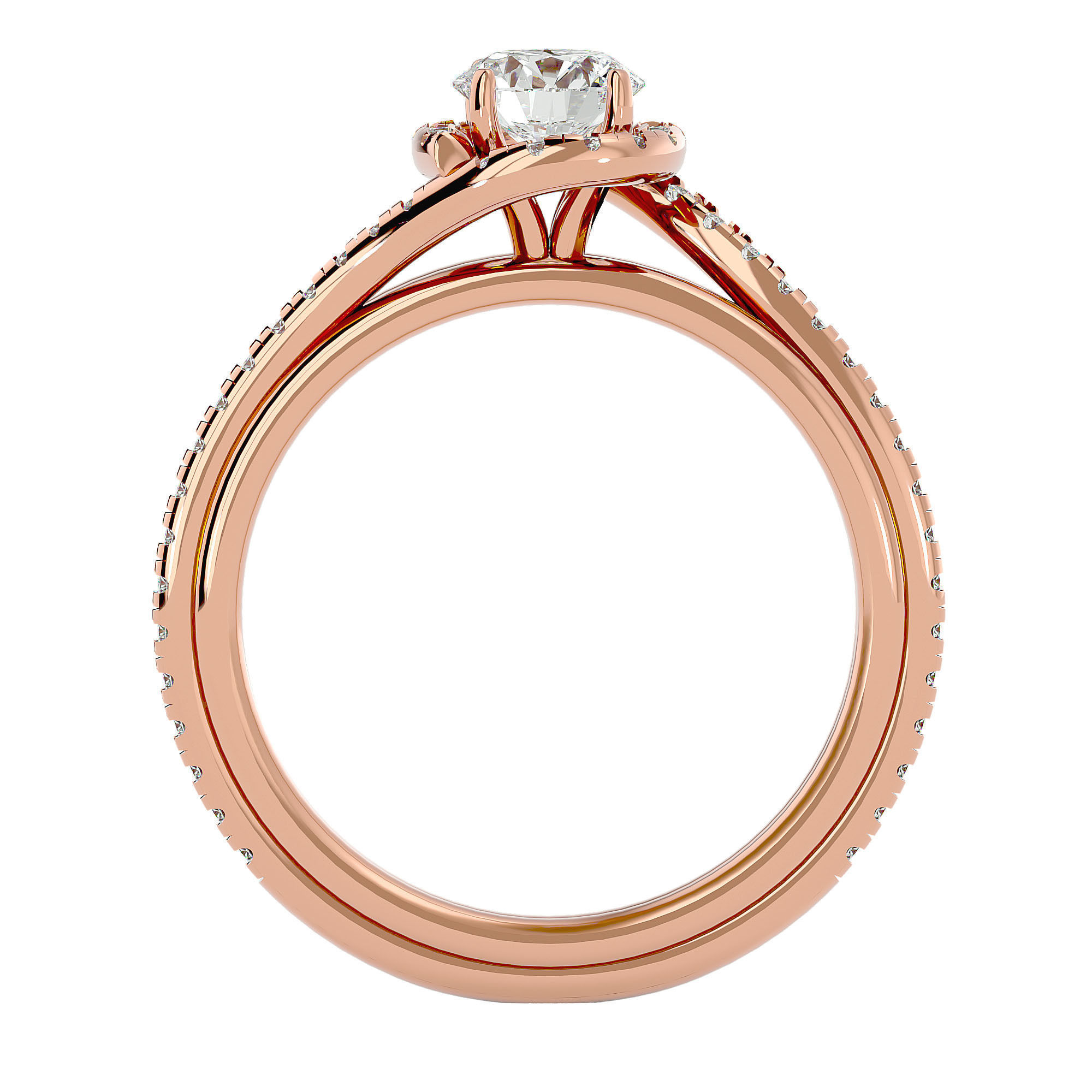 Solitaire wedding engagement ring with 360 view animation 3D print model_5