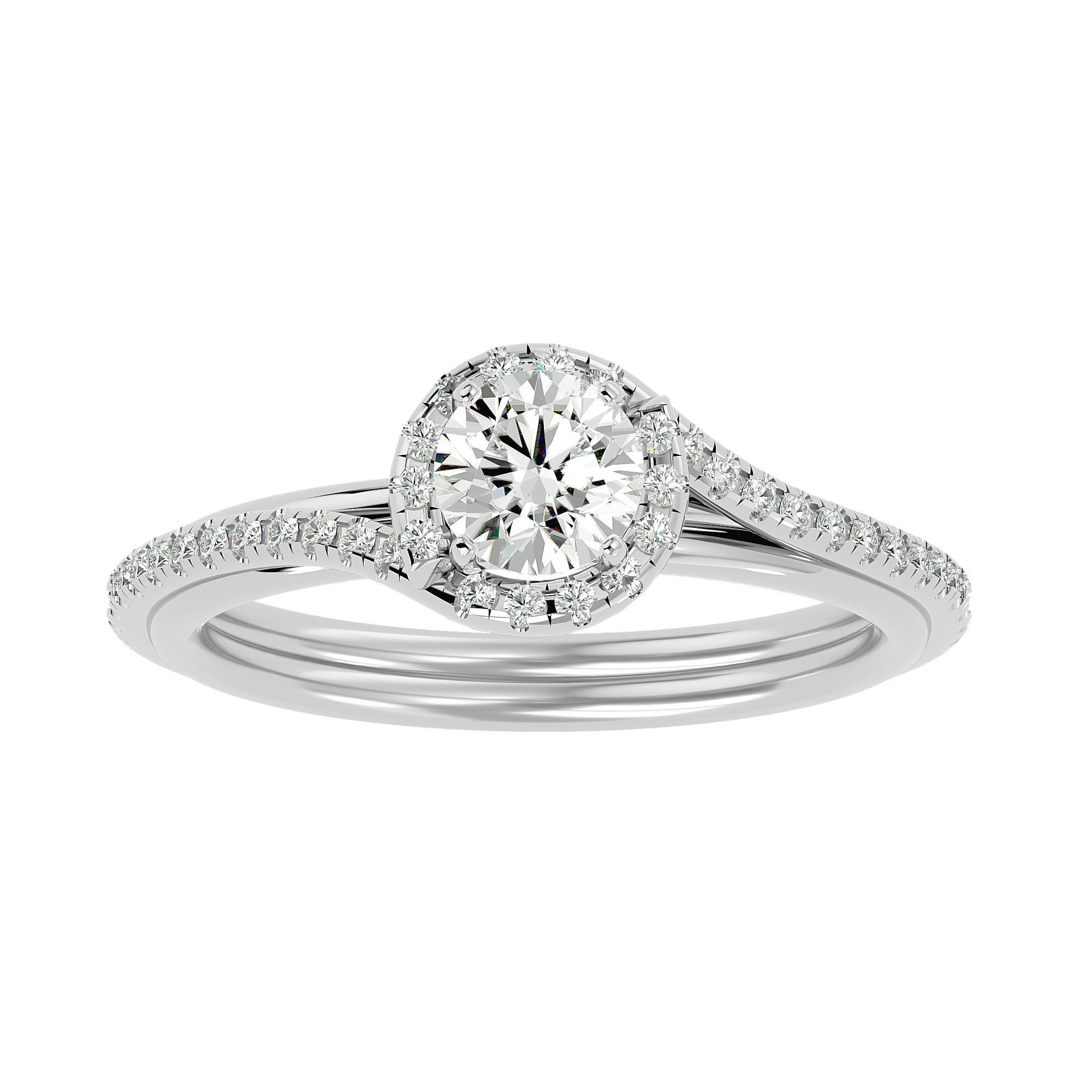 Solitaire wedding engagement ring with 360 view animation 3D print model_2