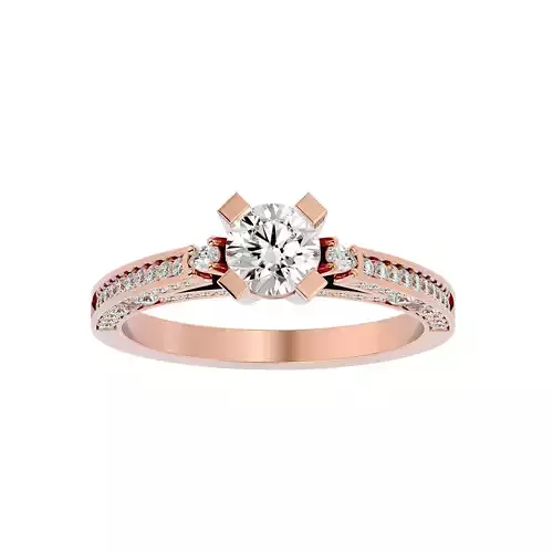 Solitaire wedding engagement ring with 360 view animation