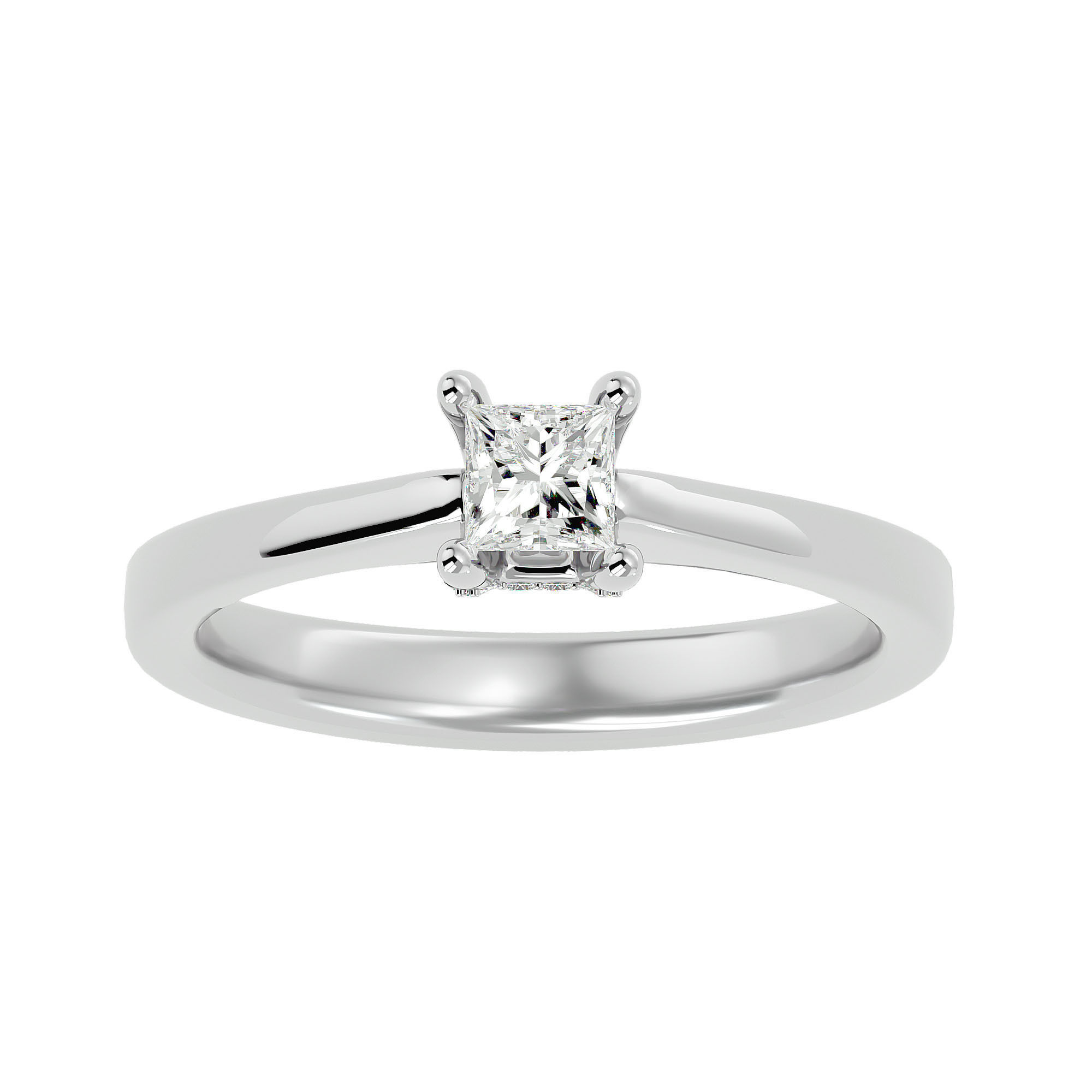 Solitaire wedding engagement ring with 360 view animation 3D print model_2