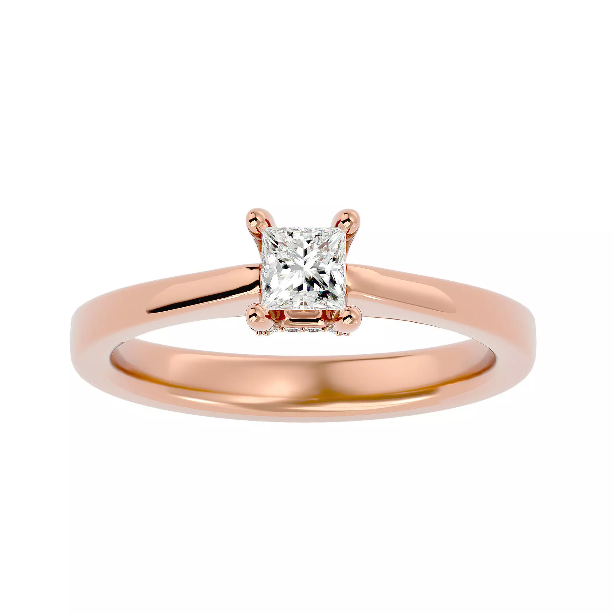 Solitaire wedding engagement ring with 360 view animation 3D print model_0