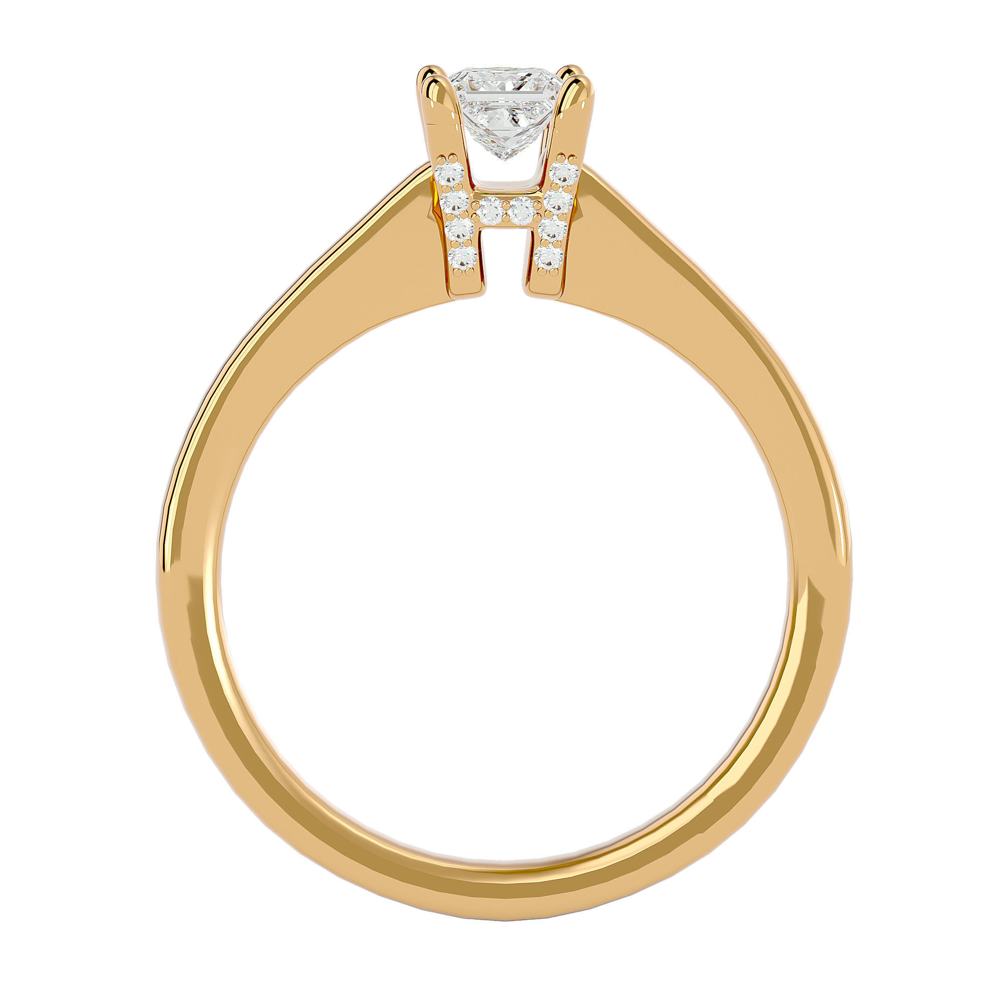 Solitaire wedding engagement ring with 360 view animation 3D print model_4