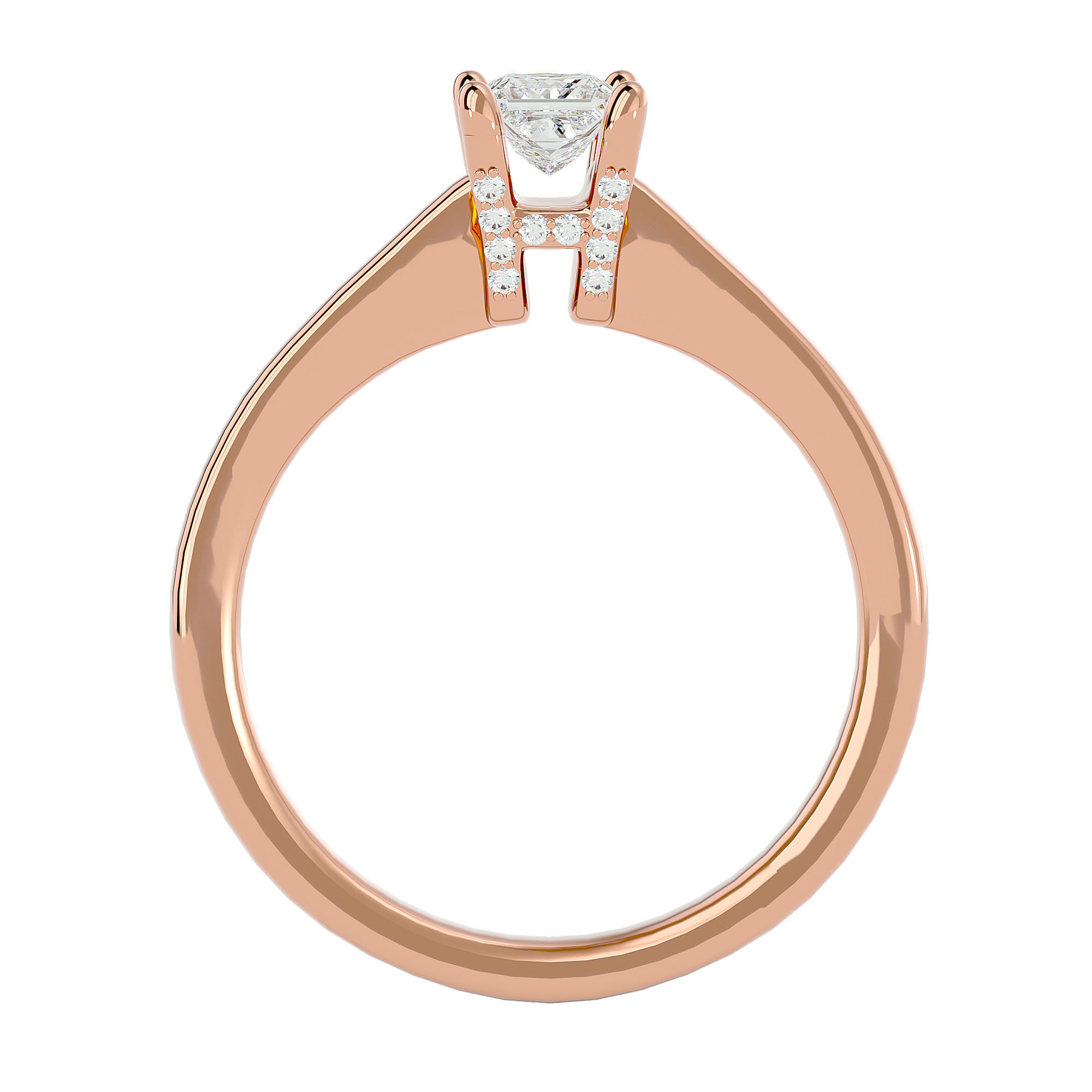 Solitaire wedding engagement ring with 360 view animation 3D print model_5