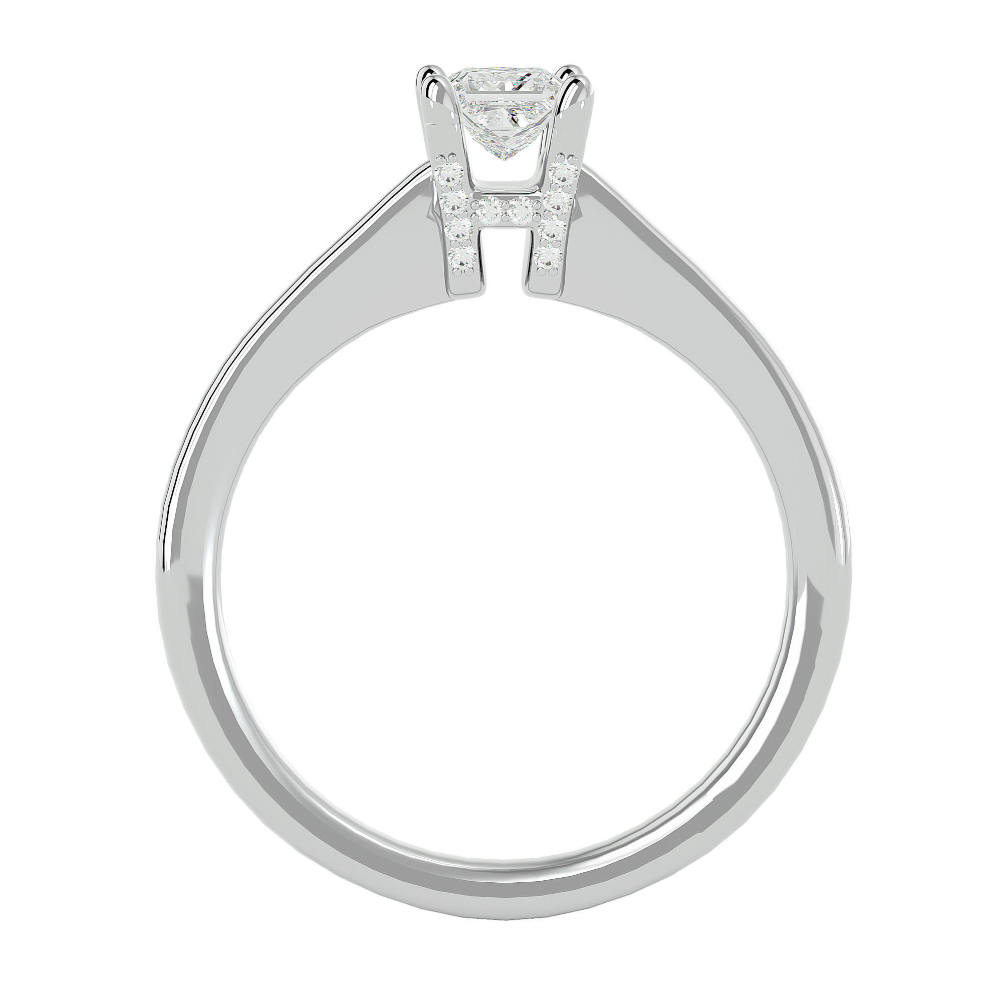 Solitaire wedding engagement ring with 360 view animation 3D print model_3