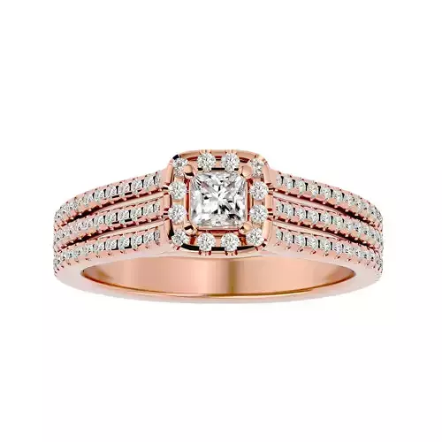 Solitaire wedding engagement ring with 360 view animation