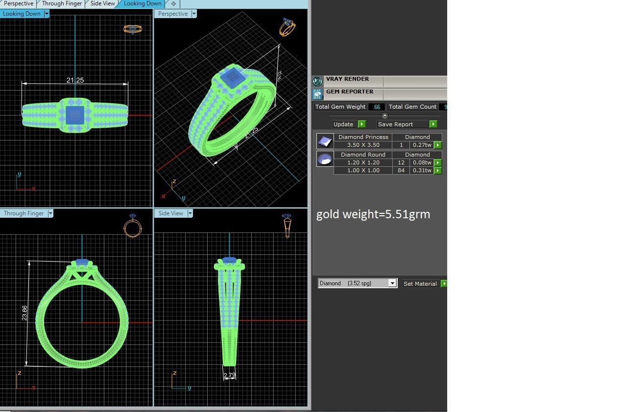 Solitaire wedding engagement ring with 360 view animation 3D print model_12