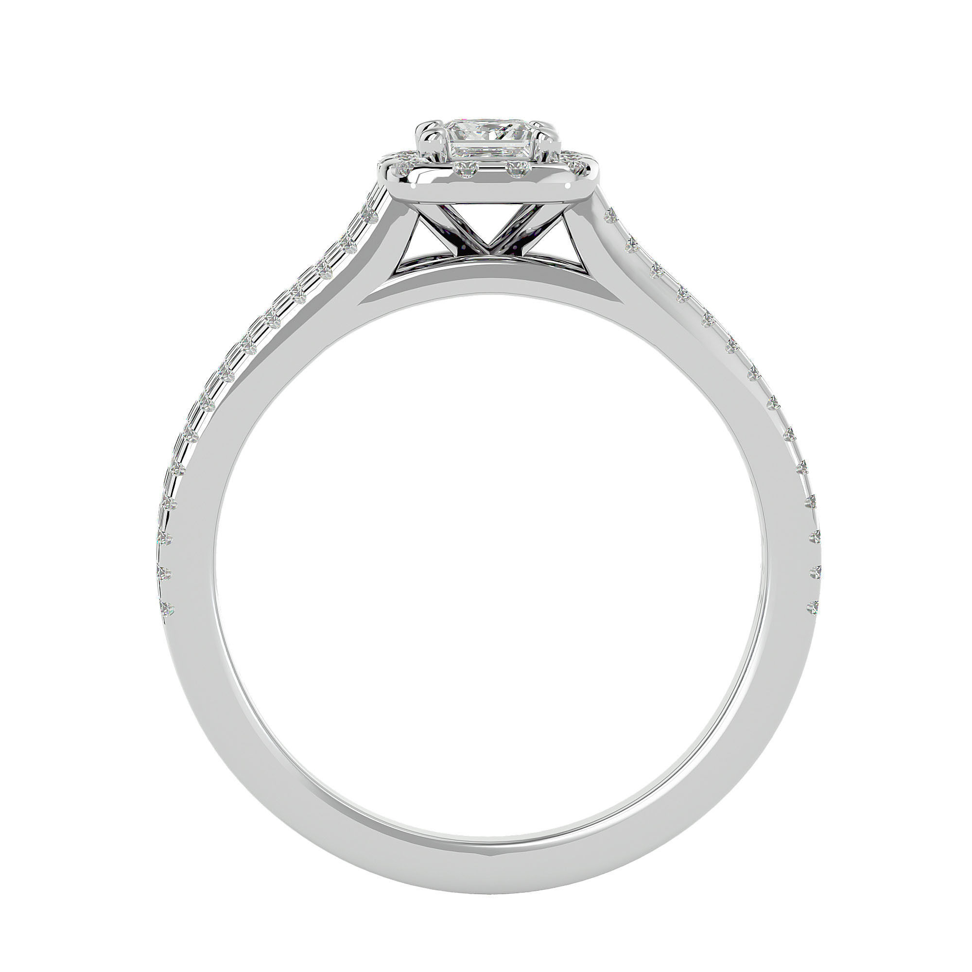 Solitaire wedding engagement ring with 360 view animation 3D print model_3