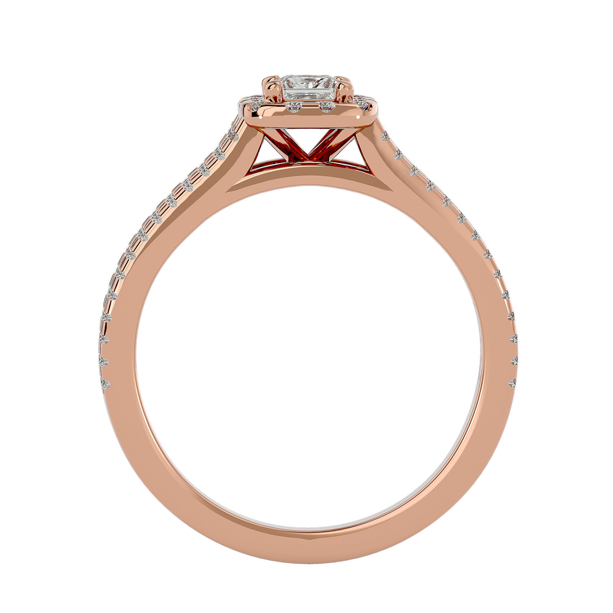 Solitaire wedding engagement ring with 360 view animation 3D print model_5