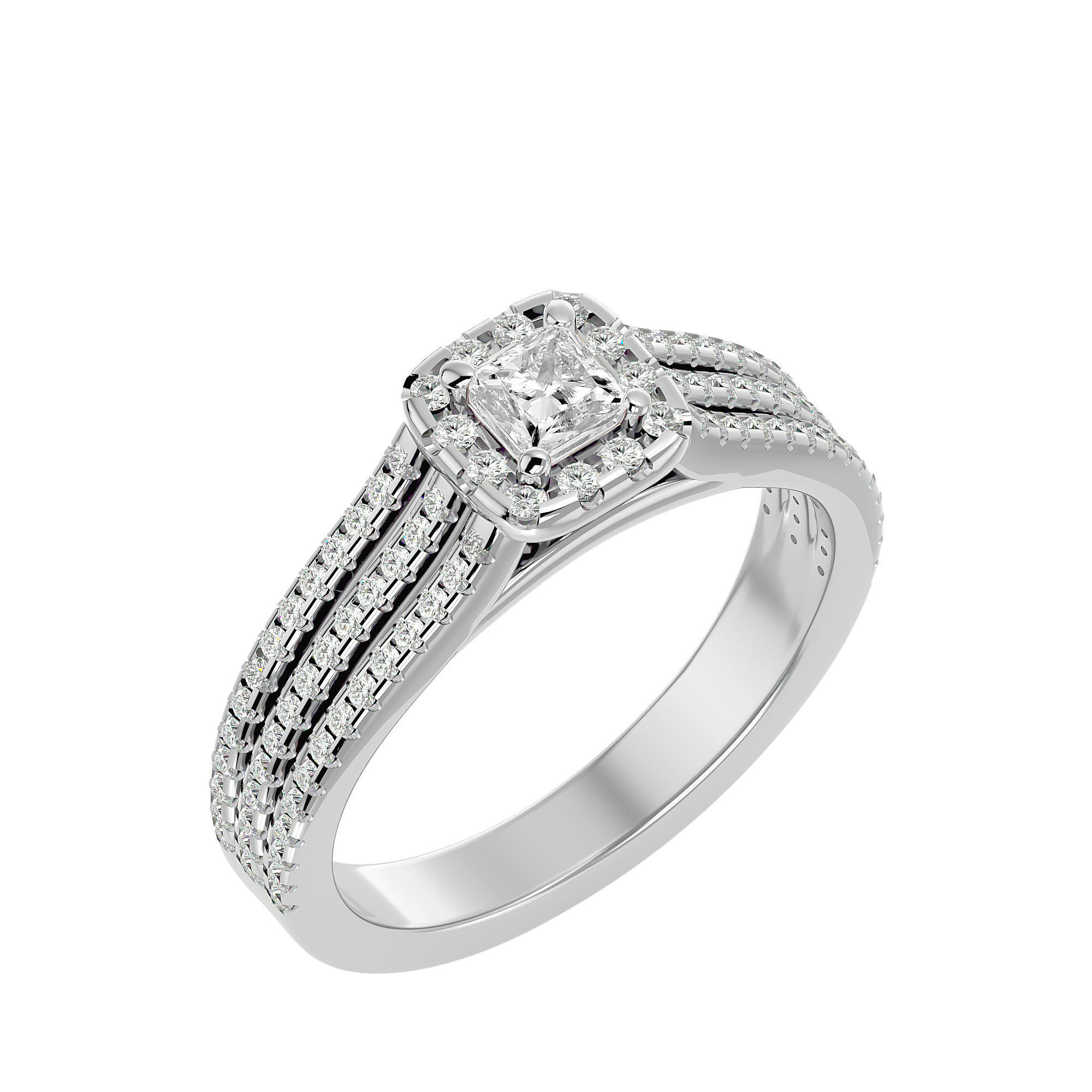 Solitaire wedding engagement ring with 360 view animation 3D print model_9