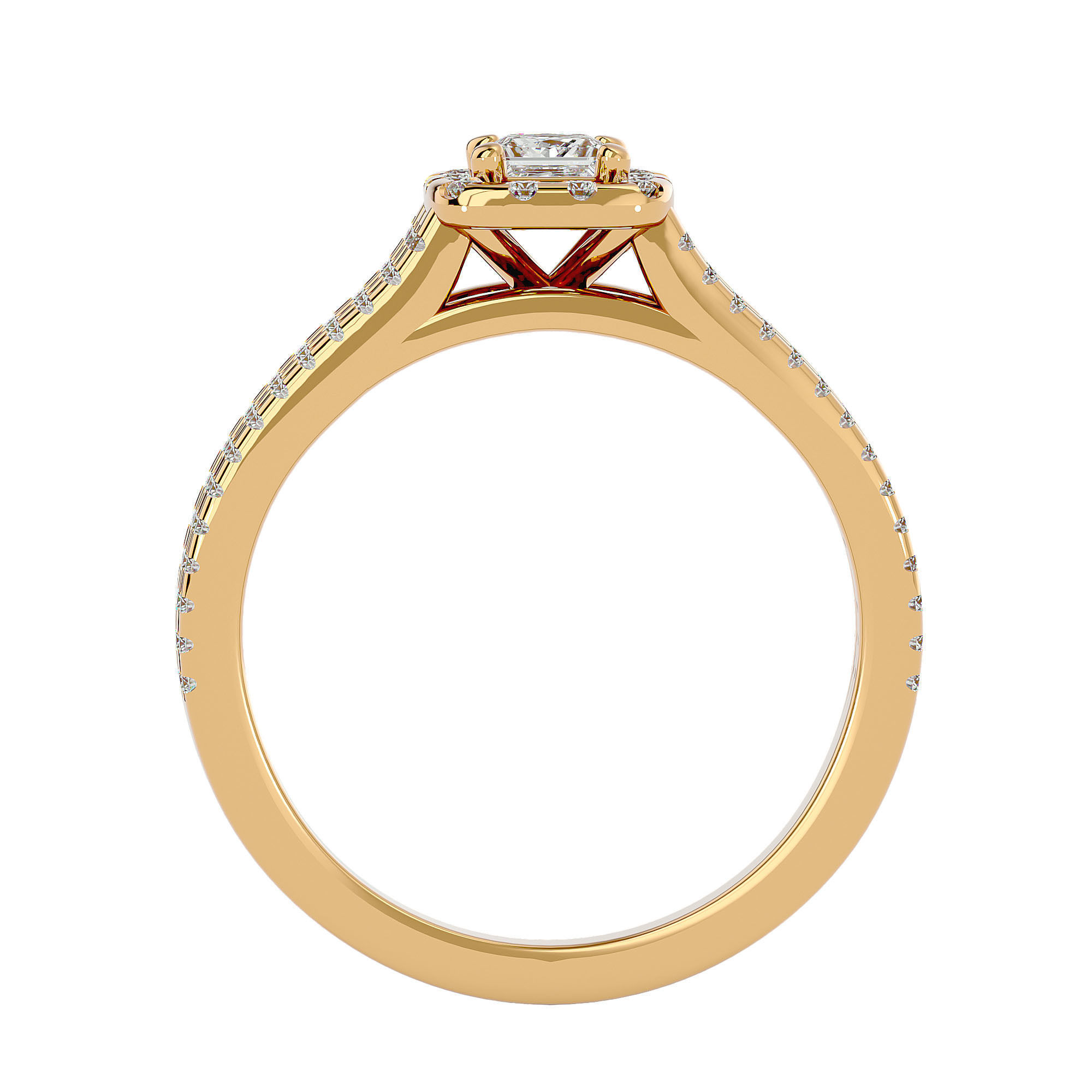 Solitaire wedding engagement ring with 360 view animation 3D print model_4
