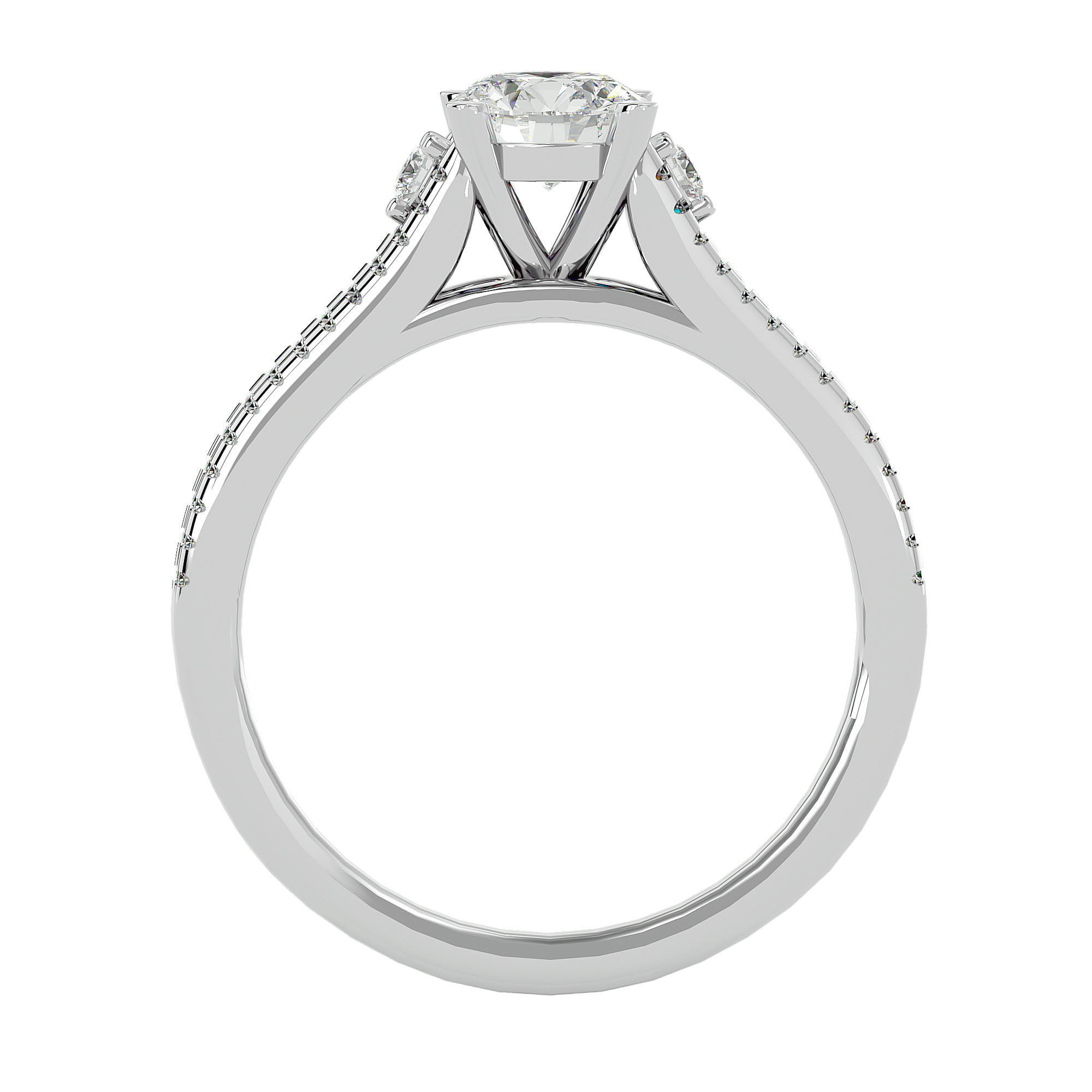 Solitaire wedding engagement ring with 360 view animation 3D print model_4