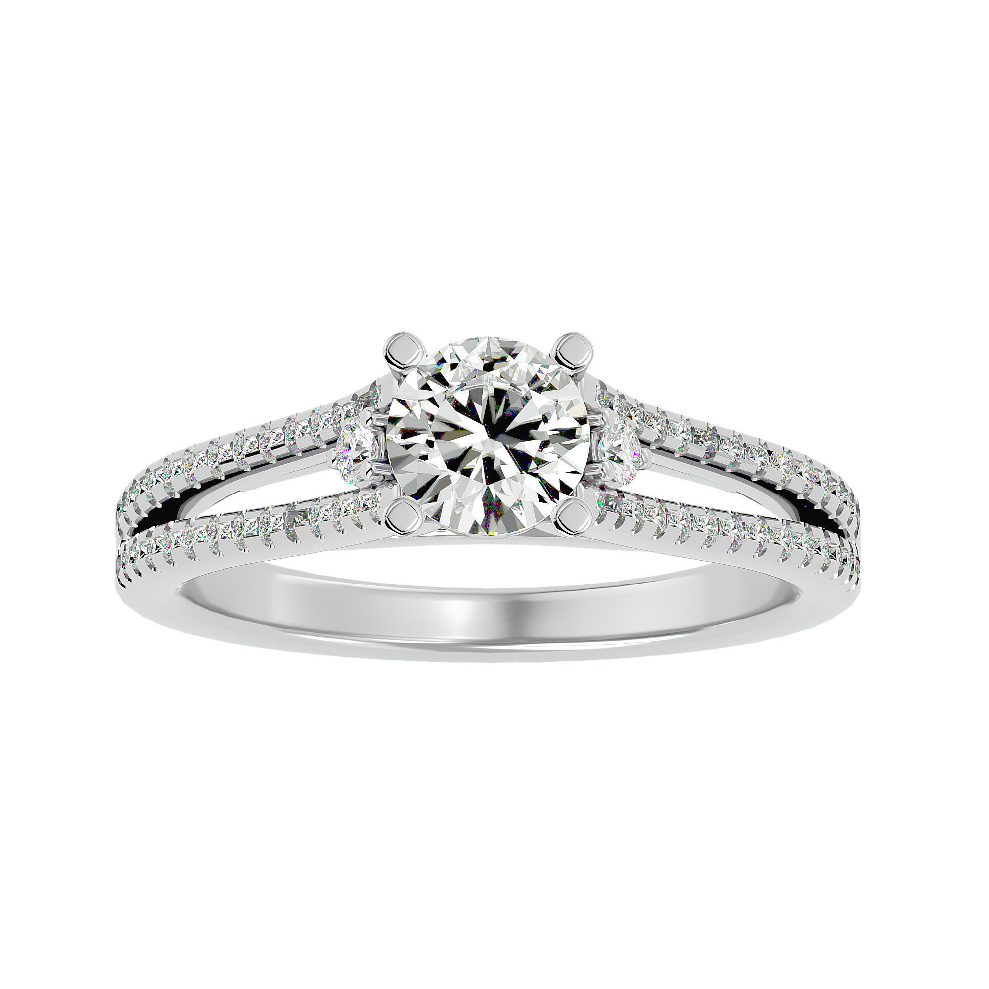 Solitaire wedding engagement ring with 360 view animation 3D print model_2