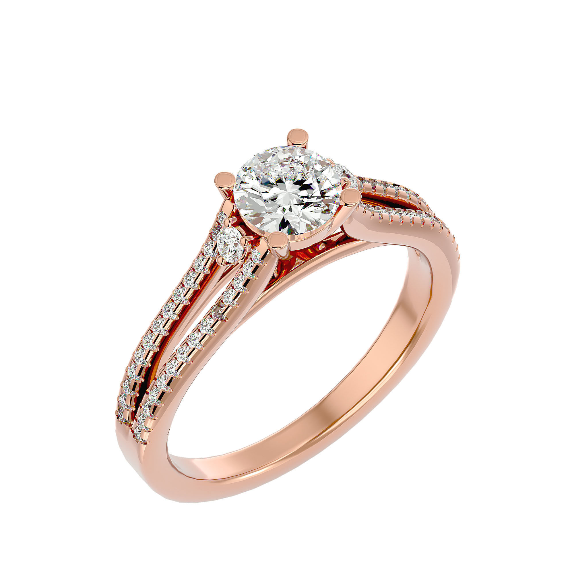 Solitaire wedding engagement ring with 360 view animation 3D print model_12