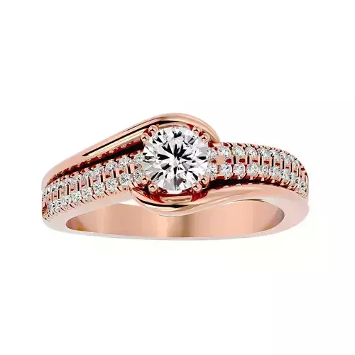 Solitaire wedding engagement ring with 360 view animation