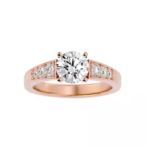 Solitaire wedding engagement ring with 360 view animation