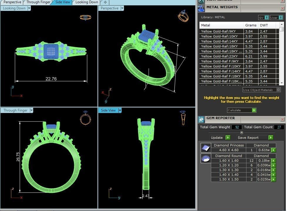 Solitaire wedding engagement ring with 360 view animation 3D print model_12