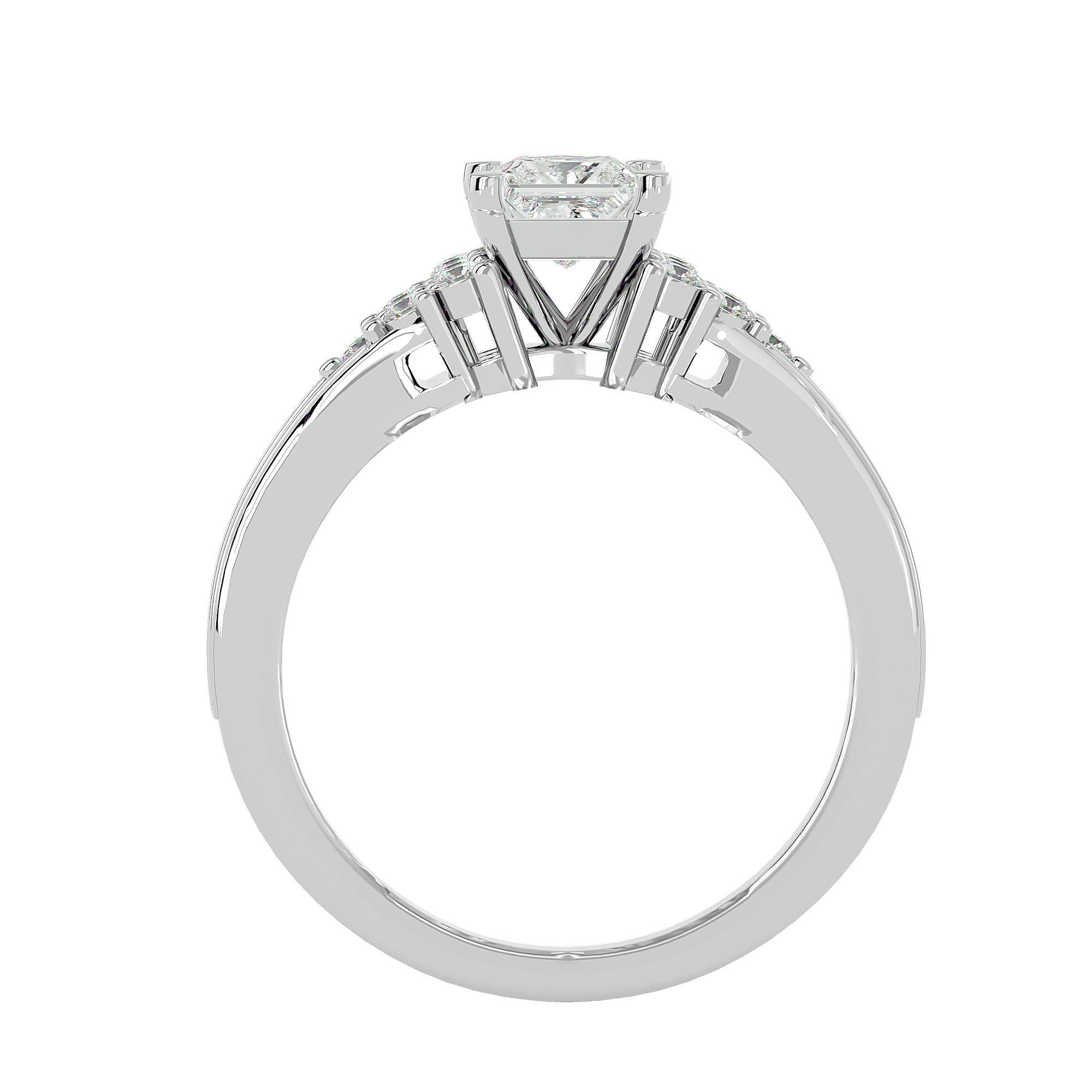 Solitaire wedding engagement ring with 360 view animation 3D print model_3