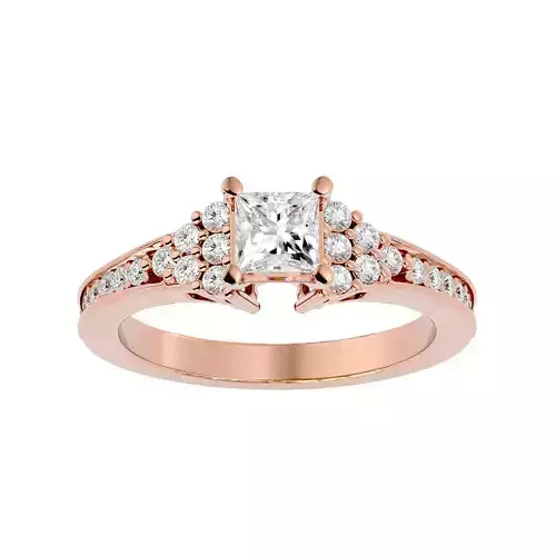 Solitaire wedding engagement ring with 360 view animation