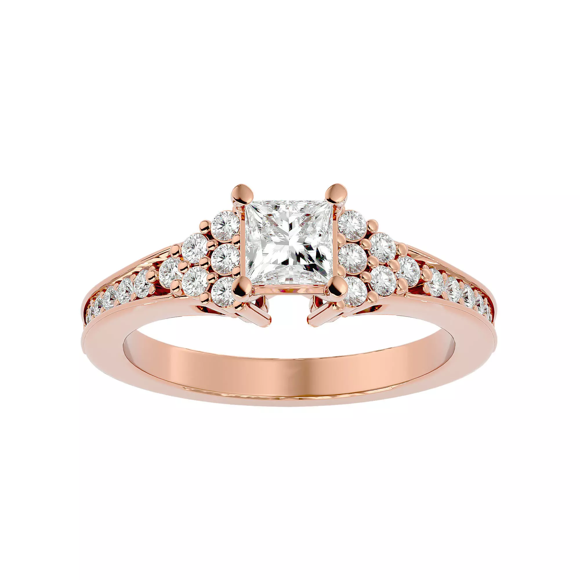 Solitaire wedding engagement ring with 360 view animation 3D print model_0