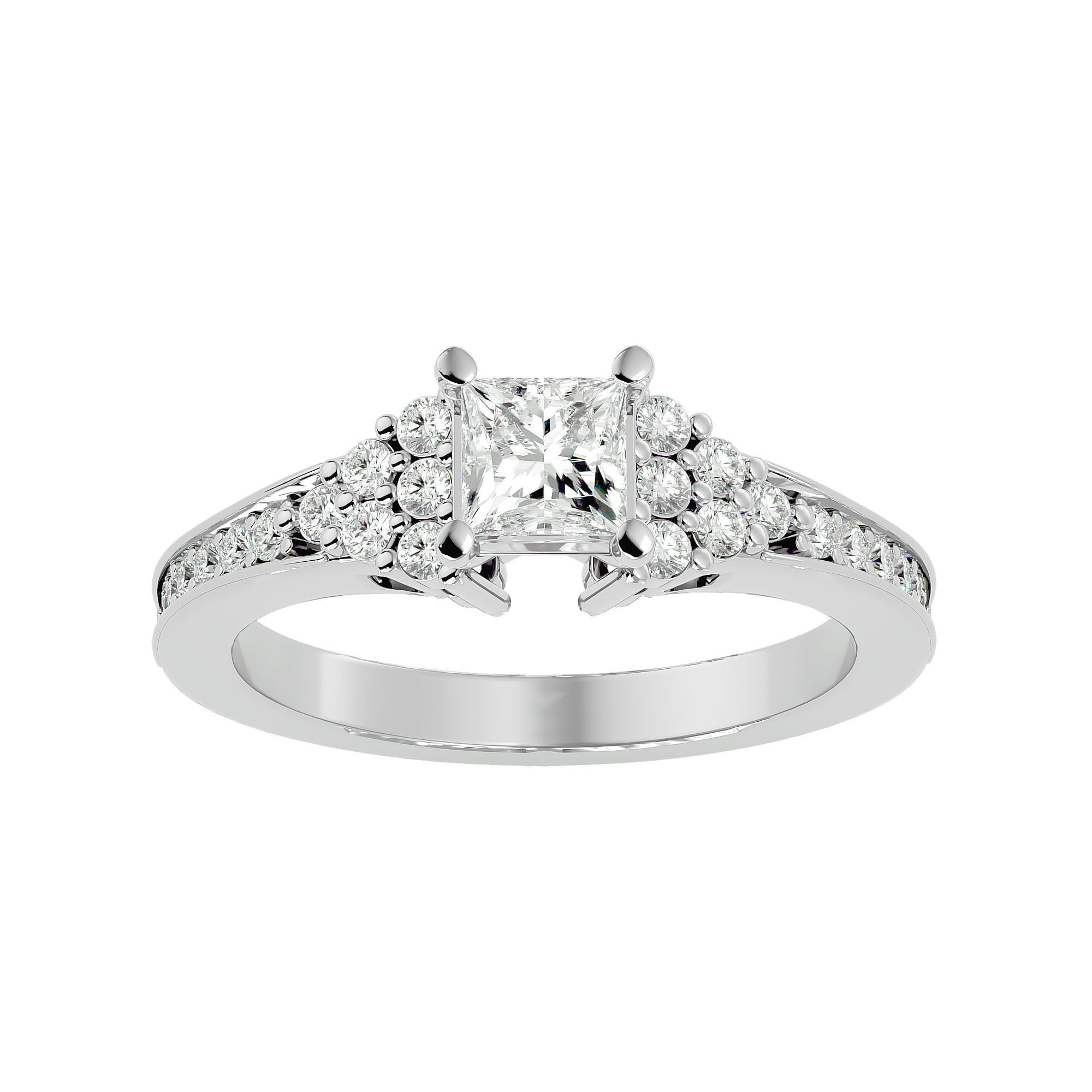 Solitaire wedding engagement ring with 360 view animation 3D print model_2