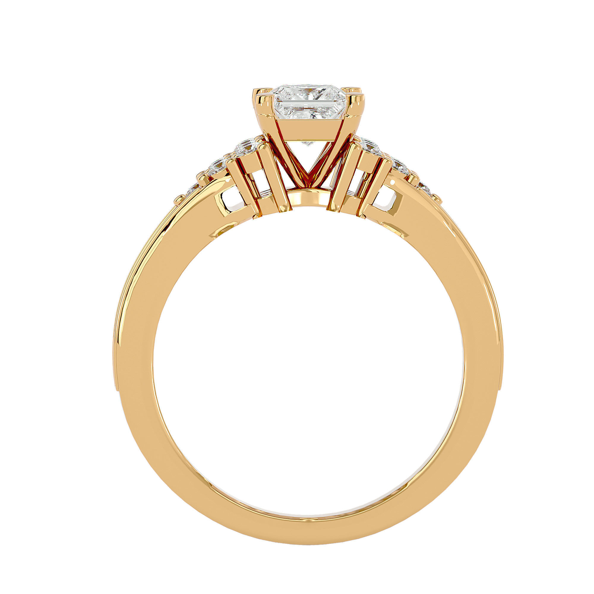 Solitaire wedding engagement ring with 360 view animation 3D print model_4