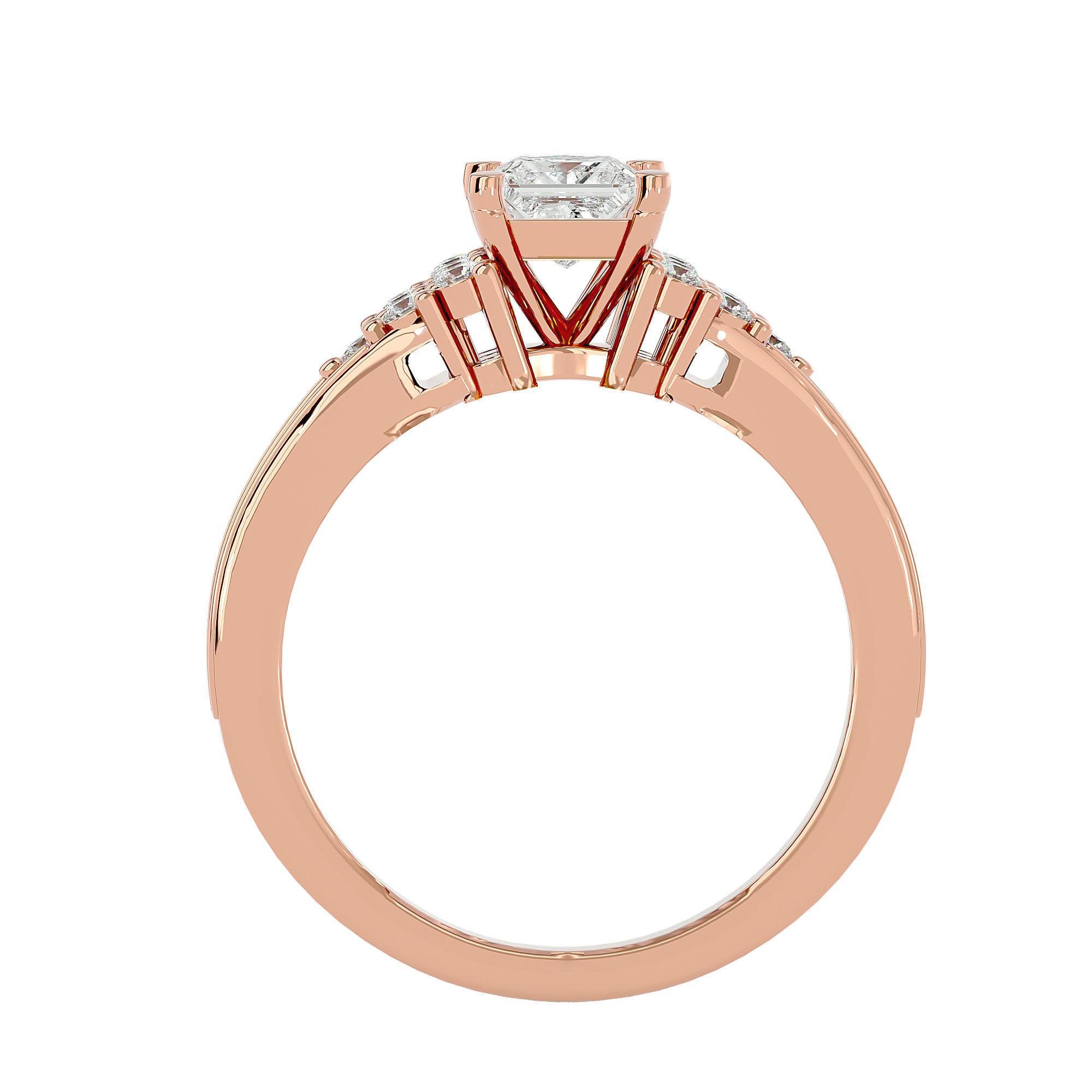 Solitaire wedding engagement ring with 360 view animation 3D print model_5