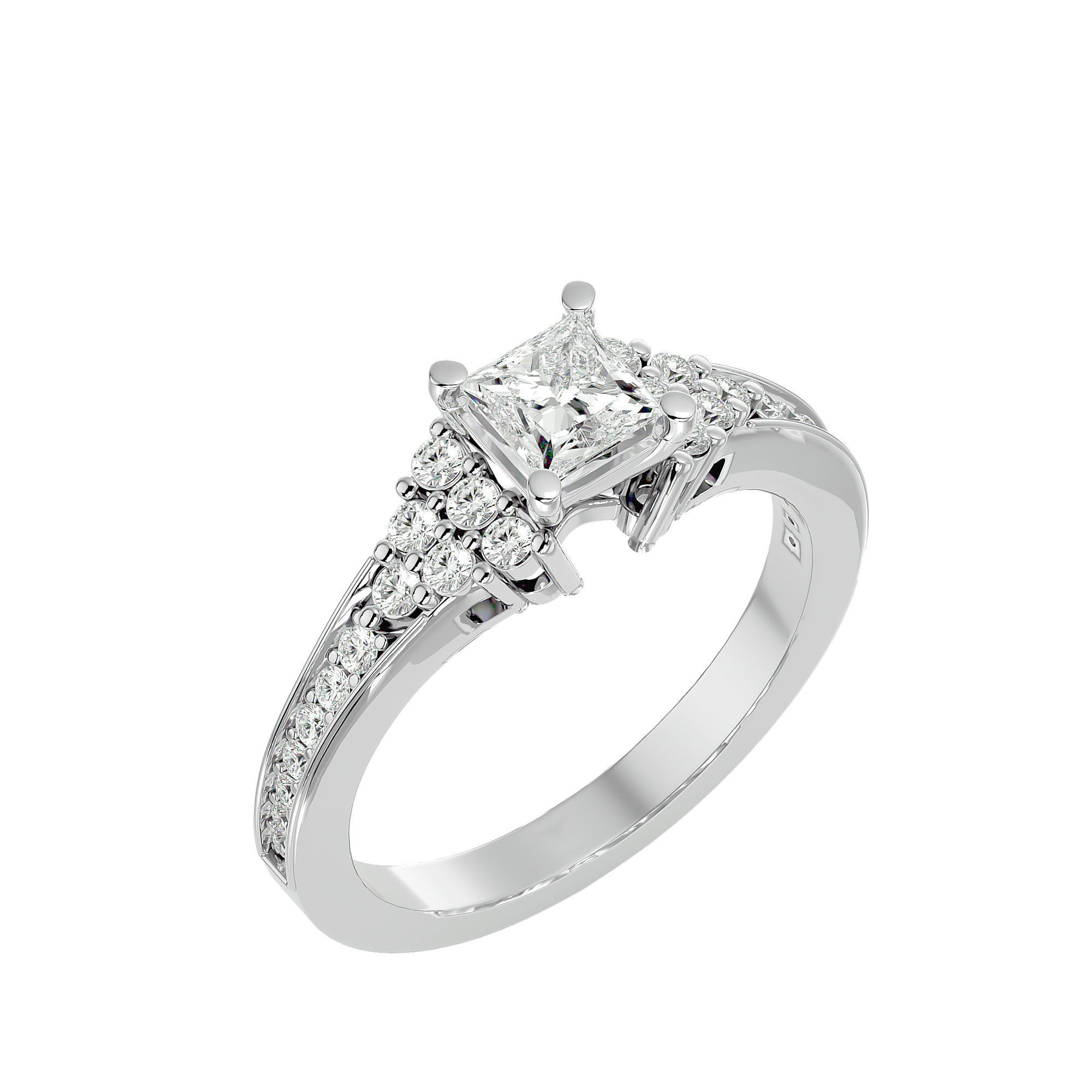 Solitaire wedding engagement ring with 360 view animation 3D print model_9