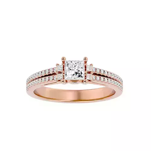 Solitaire wedding engagement ring with 360 view animation