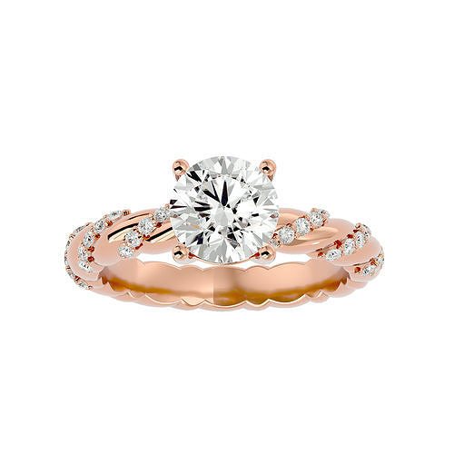 Solitaire wedding engagement ring with 360 view animation 3D print model