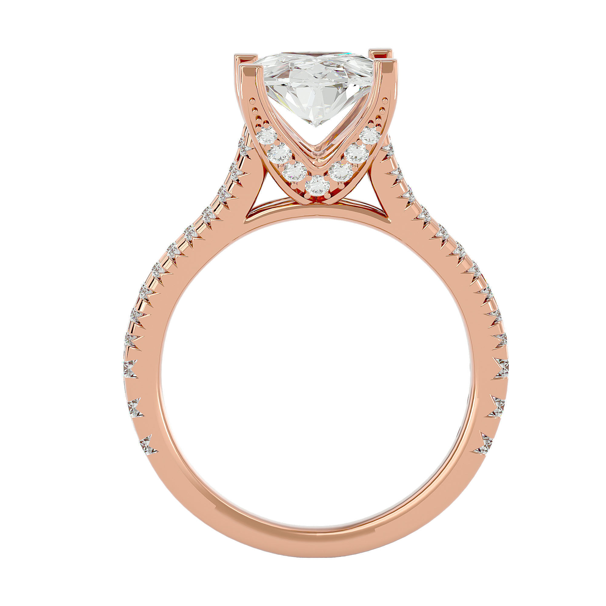 Solitaire wedding engagement ring with 360 view animation 3D print model_6