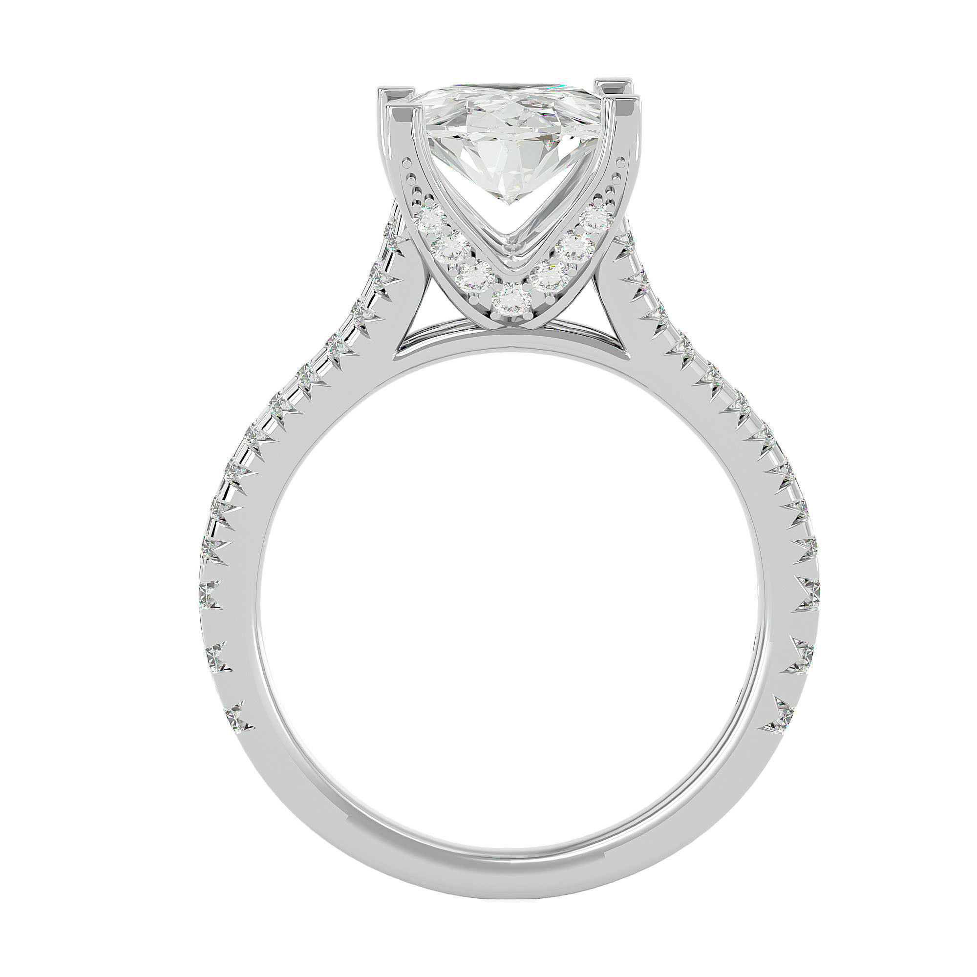 Solitaire wedding engagement ring with 360 view animation 3D print model_3