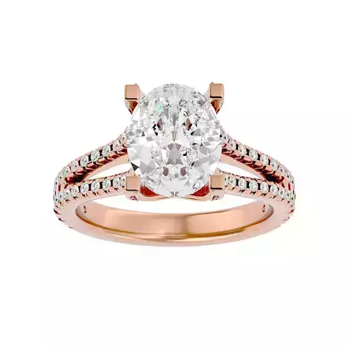 Solitaire wedding engagement ring with 360 view animation