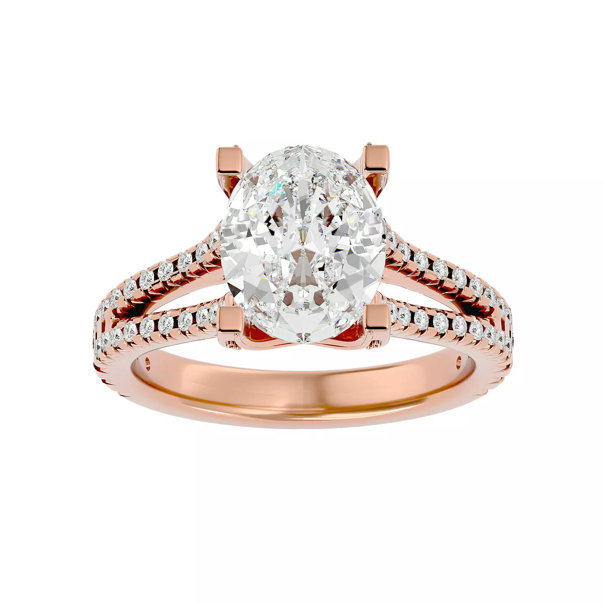 Solitaire wedding engagement ring with 360 view animation 3D print model_0