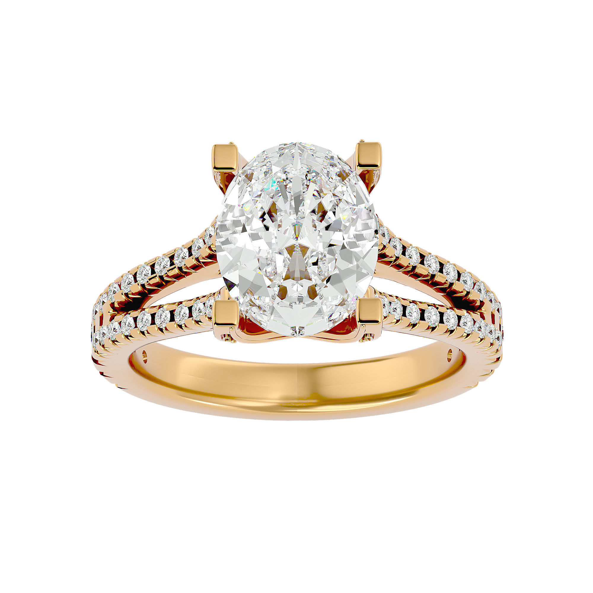 Solitaire wedding engagement ring with 360 view animation 3D print model_1
