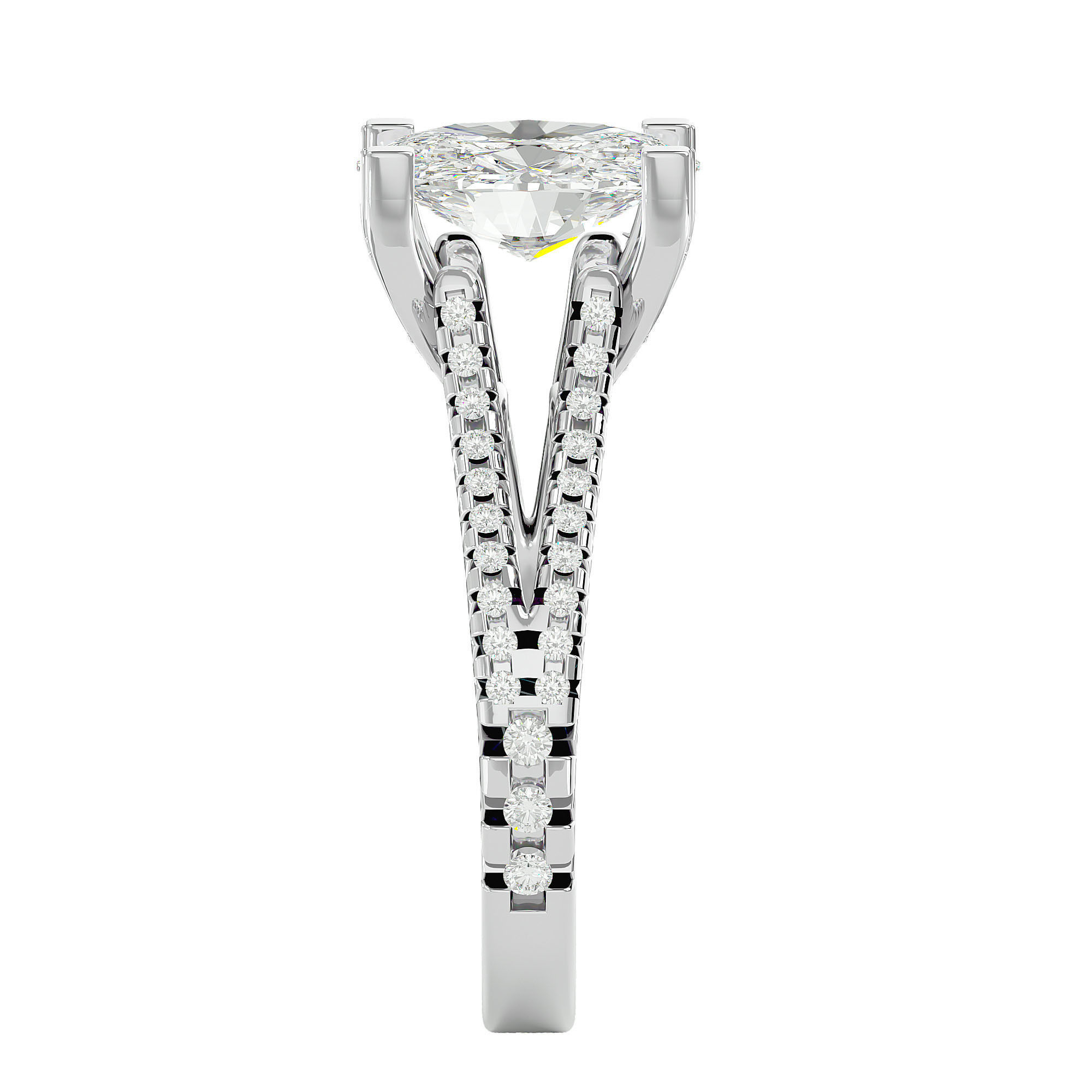 Solitaire wedding engagement ring with 360 view animation 3D print model_9