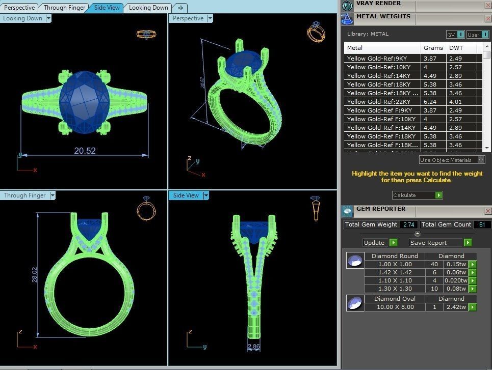 Solitaire wedding engagement ring with 360 view animation 3D print model_4