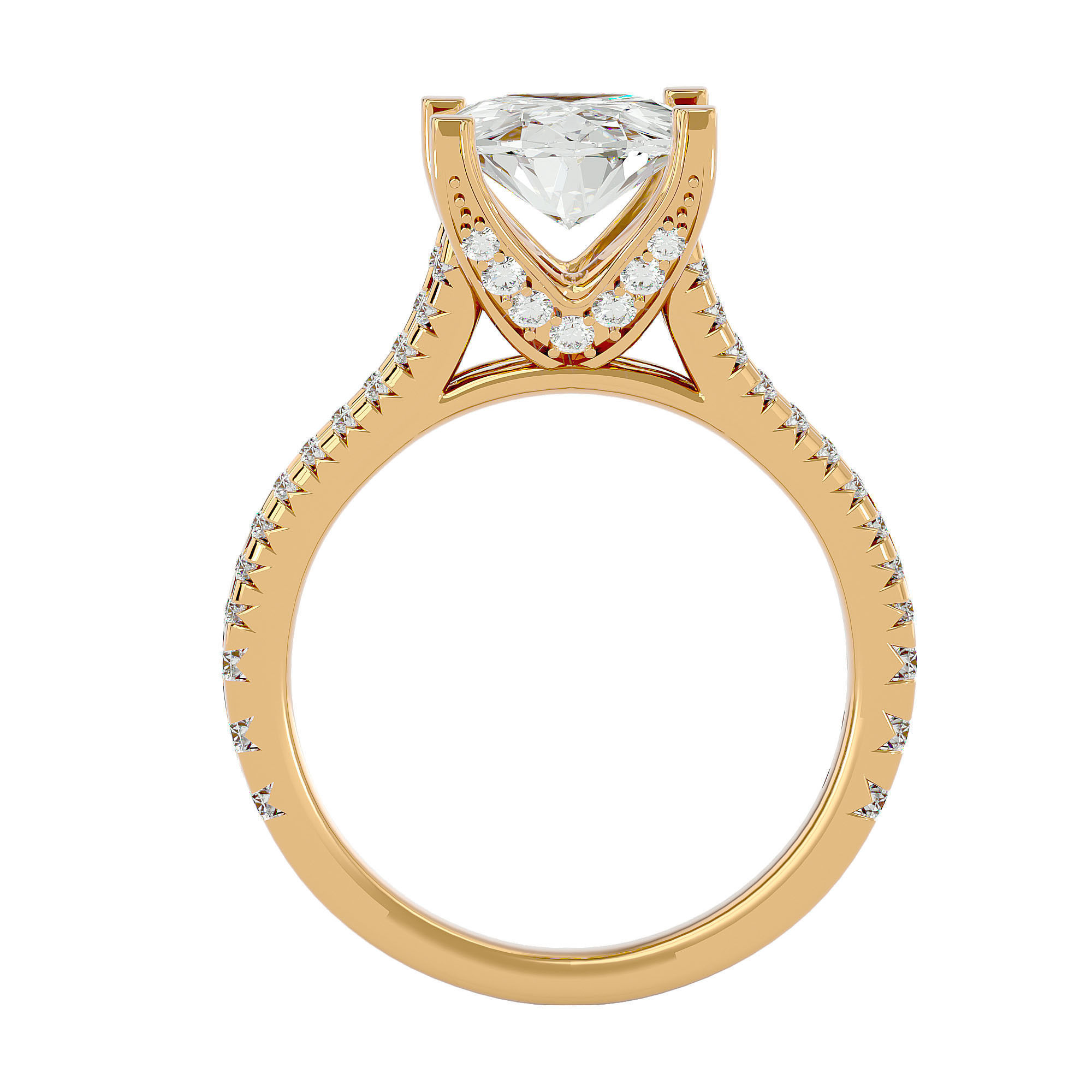 Solitaire wedding engagement ring with 360 view animation 3D print model_5