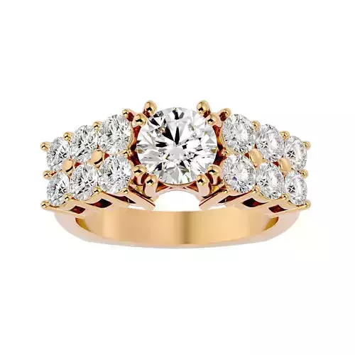 Solitaire wedding engagement ring with 360 view animation 