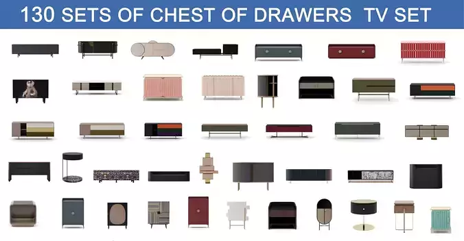 130  Sets Of  Tv Set  Side Cabinet  Chest Of Drawers  