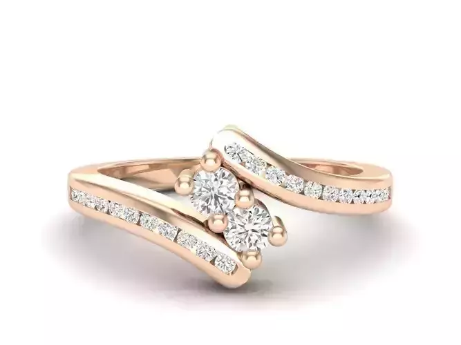 Two stone diamond ring for woman 3D print model