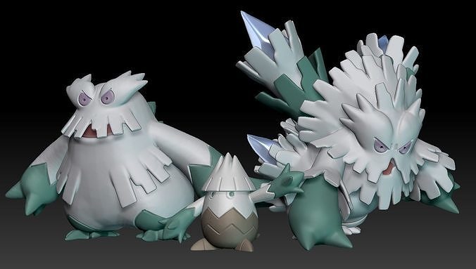 Pokemon Snover Abomasnow Mega Evolution 3D print model