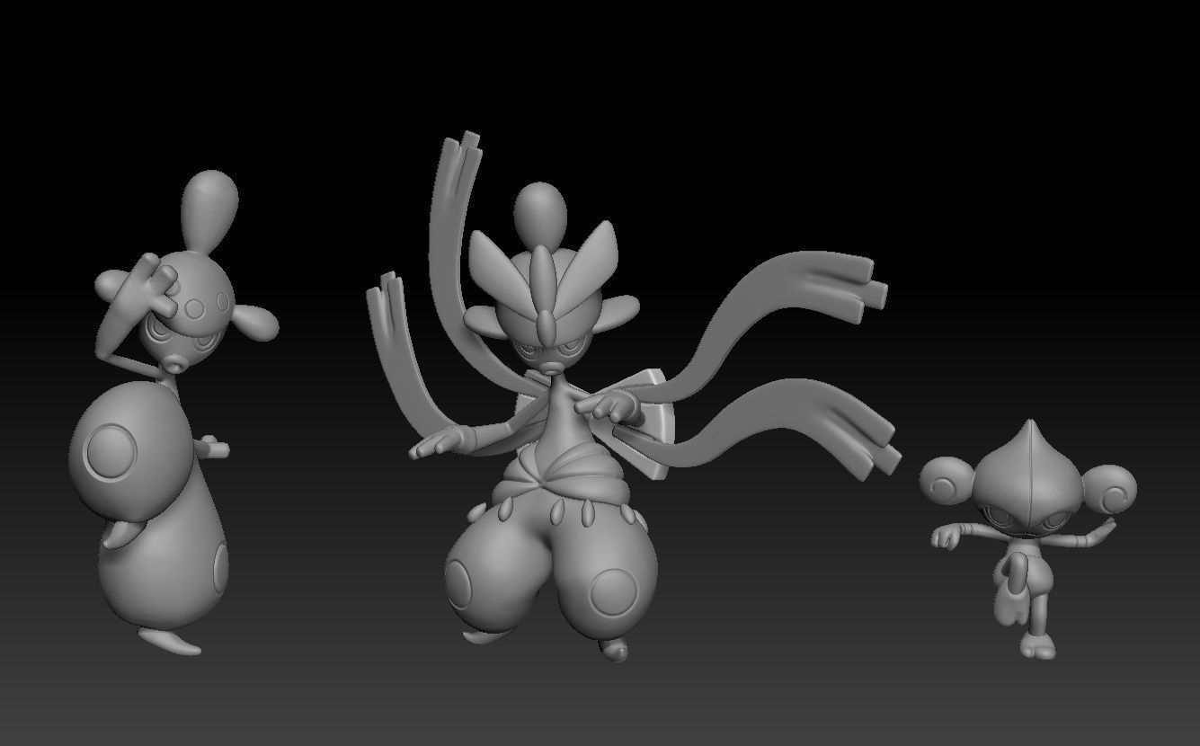 Pokemon Meditite Medicham  Mega Evolution 3D print model_1