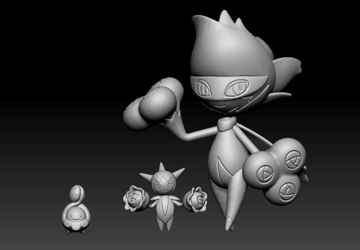 Pokemon Budew Roselia Roserade 3D print model_1