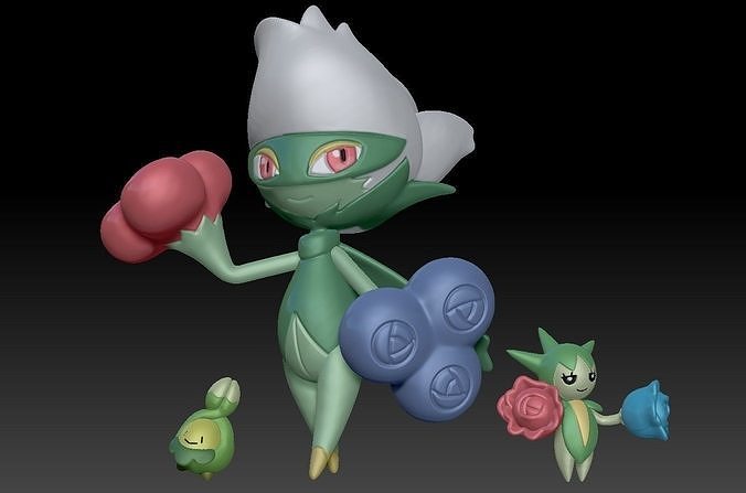 Pokemon Budew Roselia Roserade 3D print model