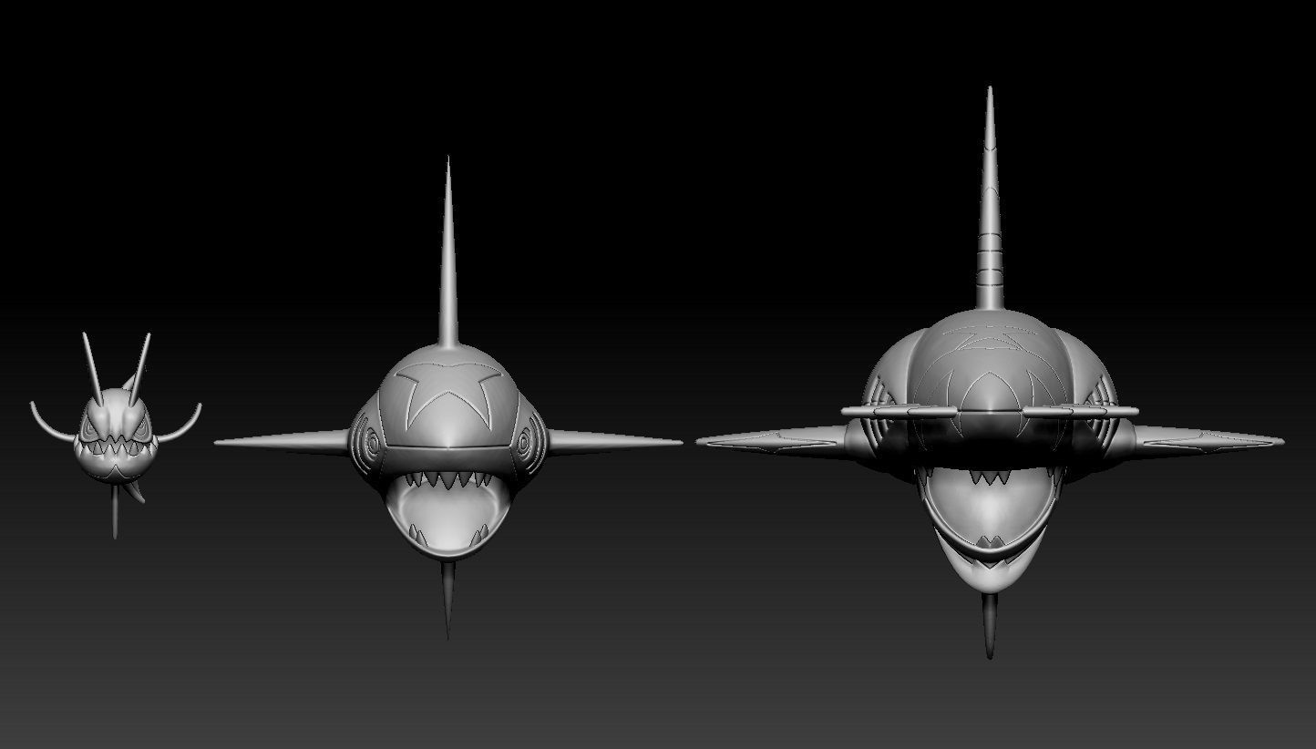 Pokemon Carvanha Sharpedo mega Evolution 3D print model_2